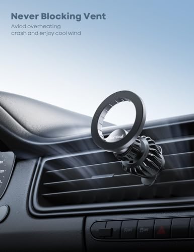 image for Lamicall Fits MagSafe Car Mount - [20 Super Magnets] Magnetic Car Phon