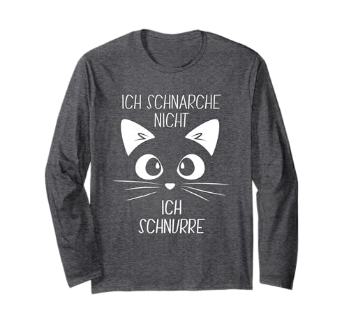 Schlafshirt - Ich schnarche Nicht, ich schnurre - Katzen Langarmshirt