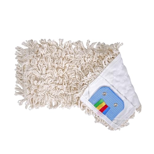 Image of Robert Scott Microspeedy Cotton Looped Flat Mop, Multi-Purpose Floor Cleaning, Colour Coded, 47x20cm, 160g