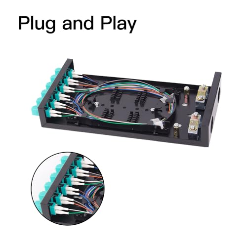 Image of 6Port Wall Mount Fiber Enclosure with Spool LC-MM OM3 Multimode Kit (Includes 1 Meter 12 Strand LC-UPC OM3 Pigtail and 6 Port Duplex LGX Loaded Panel)