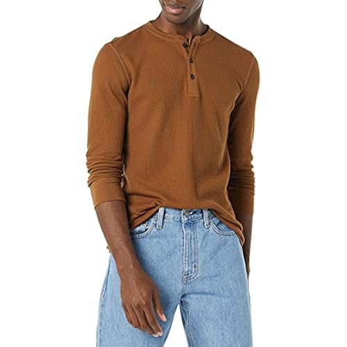 Amazon Essentials Men's Long Sleeve Waffle Henley Shirt