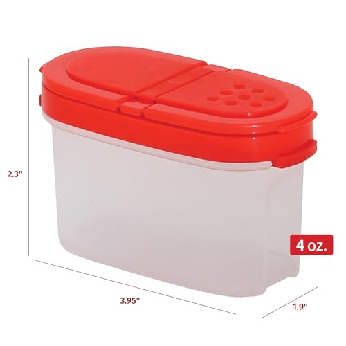Image of Signoraware Sprinkles N Spice BPA Free Plastic Small Container with Lid (120mlx2 | Set of 2 | Red)