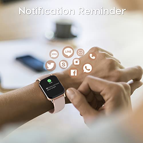 RUXINGX Smartwatch Damen 1.69" Zoll HD, Fitness Armbanduhr IP68 mit SpO2 Pulsmesser Schlafmonitor, Weibliches Zyklus Management, 24 Sportmodi Schrittzähler Stoppuhr Kalorien für Android iOS Roségold - Image 7