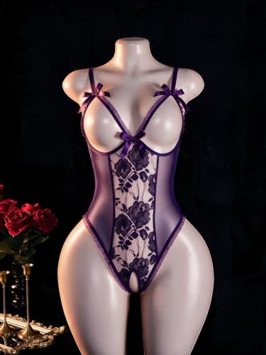 Image of Avidlove Women One Piece Lingerie Sexy Lace Babydoll Mini Bodysuit