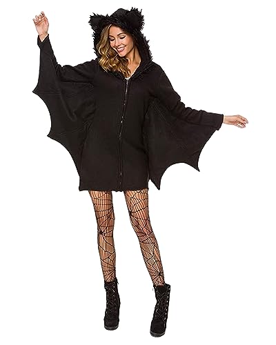 YAOBAOLE Halloween Kostüm Damen Fledermaus Kleid Sexy Verkleidung Gruselig Schwarz M