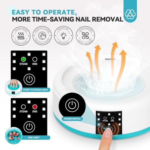Image of Saviland Essentials Nail Polish Remover Machine: Nail Soaking Bowl & Acetone Nail Polish Remover Gel Nail Remover Machine with Nail Soak off Bowl Soaker Tech Acrylic Nail Remover Steam Salon Home DIY