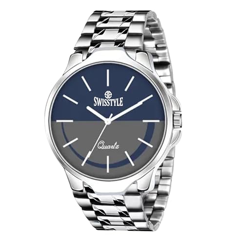 Image of SWISSTYLE Men's Quartz Watch, Silver Stainless Steel Band,