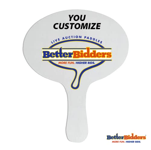 You Customize - Better Bidders Plastic Paddles with Your Color Graphics,