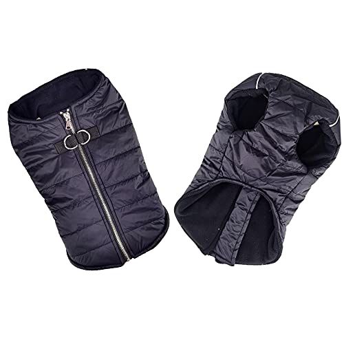 Zip-up Dog Puffer Vest (Small, Black)