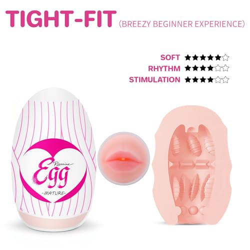 Image of Egg Male Masturbators for Penis Training,Textured Stroker Pocket Pussy Stretchable Stimulator Sleeve with Strong Suction, Realistic Portable Anal Sex Toys for Men（Oral-Style）