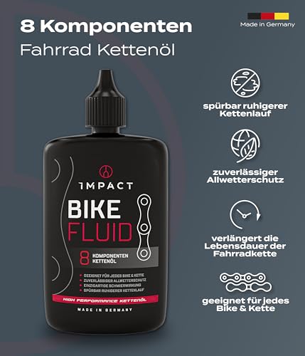 IMPACT Kettenöl Fahrrad 120 ml – 8-Komponenten Allwetter-Öl für E-Bike, MTB & Rennrad