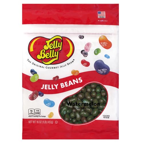 Jelly Belly Watermelon Jelly Beans - 1 Pound (16 Ounces) Resealable Bag - Genuine, Official, Straight from the Source