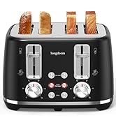 2-Slice Toaster with Extra Wide 1.5" Slots, 6 Browning Levels ...