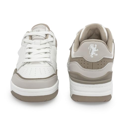 Image of Red Tape Women's Sneakers White Black Pu Round Toe Lace-Up