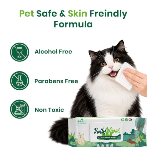 Image of Daily Pet Wipes | Wet Wipes for Dogs, Cats, Puppies & All Pets | Enriched with Castor Oil, Vitamin E | Non-Toxic & Gentle Grooming & Deodorising Wipes | 80 Wipes X Pack of 4