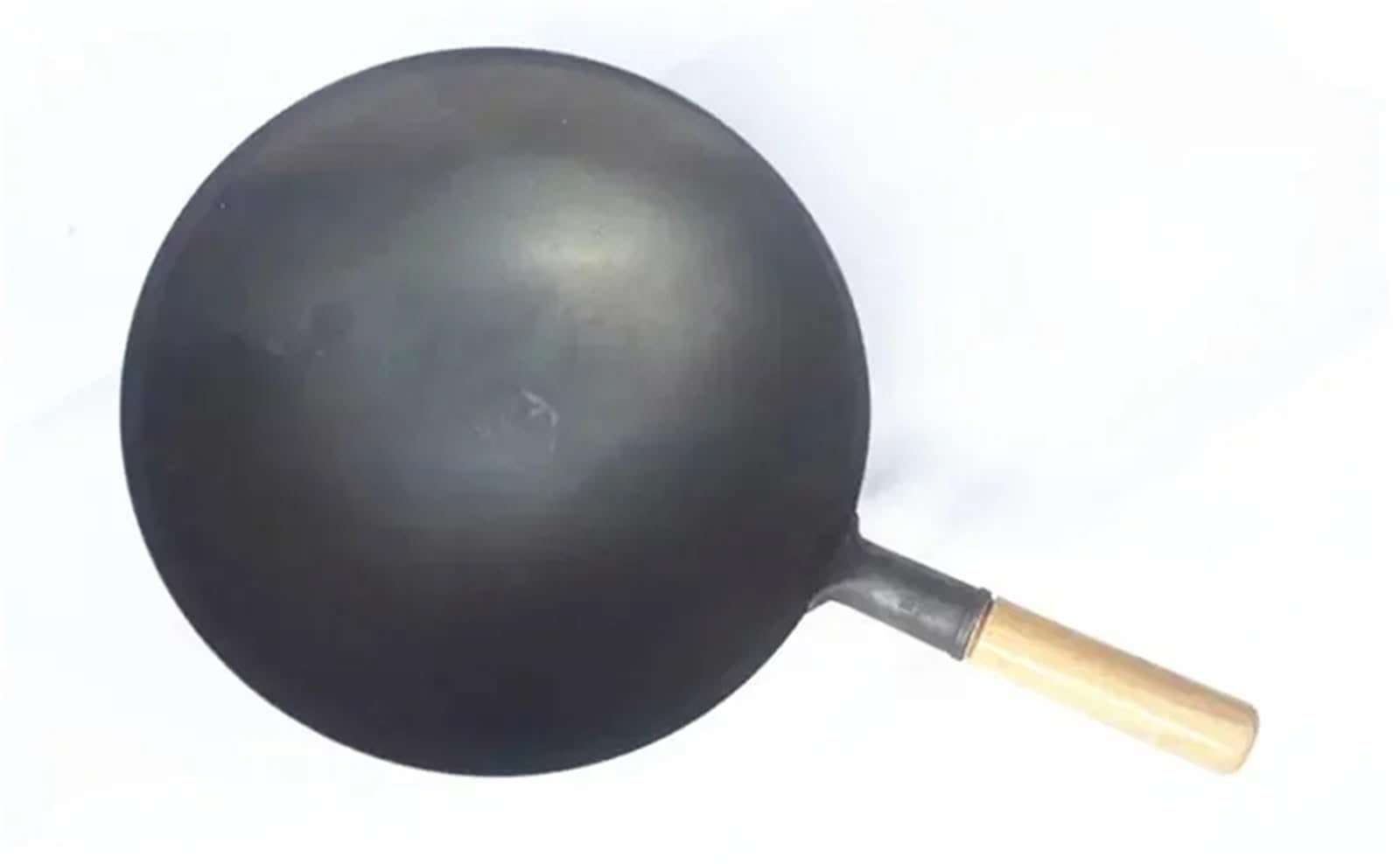 Żeliwny Wok z drewnianym uchwytem, patelnia kuchenna, garnek do gotowania, uniwersalna patelnia do gotowania restauracji (32 cm)