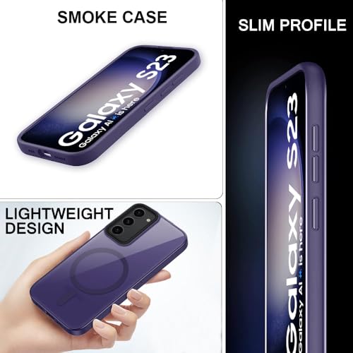 Image of SIZUKA Samsung S23 Magsafe Hard Back Case | Matte Design & 360 Protection | Military-Grade Samsung S23 Cover | Strong Magnet Back - Purple