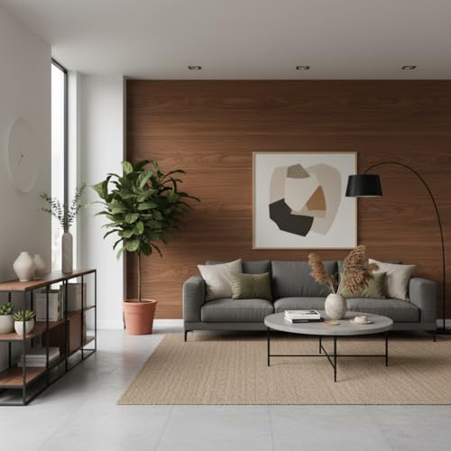 Image of VKR Waterproof Self Adhesive Vinyl Wallpaper | Removable Peel & Stick Furniture Sticker for Kitchen Slabs, Cabinets, Drawers, Tables & Shelves (Brown Wooden, Pack of 1)