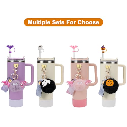 Stanley Cup Halloween Accessories Set - Silicone Straw Cover, Boot, Lipstick Holder, Charms for 40oz & 30oz Tumbler (Pumpkin) - image 7