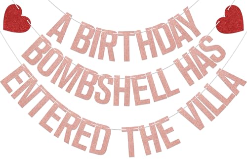 Bannière A Birthday Bombshell entered the villa KEWUFD or rose pour fête