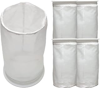7 Inch Ring Cylindrical Nylon Filter Socks 100 Micron 4-Pack