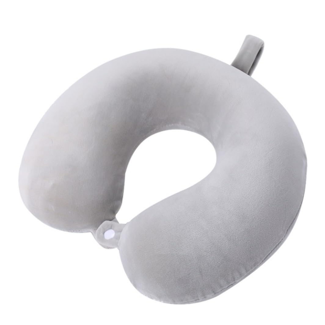 Poduszka Podróżna Poduszka Podróżna Z Pianki Memory Foam, Bawełniana, Do Samolotu, Przenośna Poduszka na Kark(Grey)