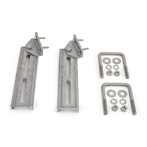Sturdy Built (2) 10 inch Aluminum and Stainless Steel Boat Trailer Swivel Top Bunk Bracket Kit for 3x3 Boat Trailer Crossmember