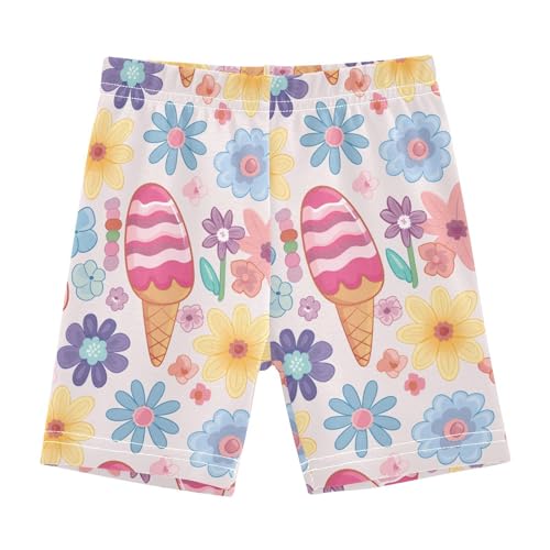 Girls Shorts Flowers and Ice Creams Under Dress Girl Bike Cartwheel Shorts Dance Short