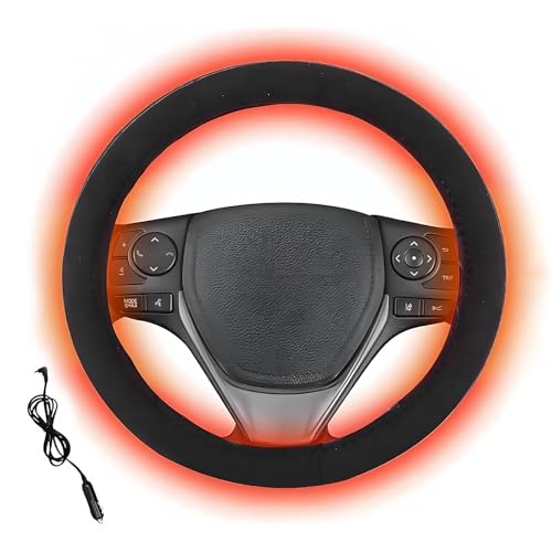 Chauffage De Volant pour Voiture, Volant Chauffant À Cordon, Rechargeable par USB, Housse De Protection Intégrale, Accessoire Antidérapant pour La Conduite...