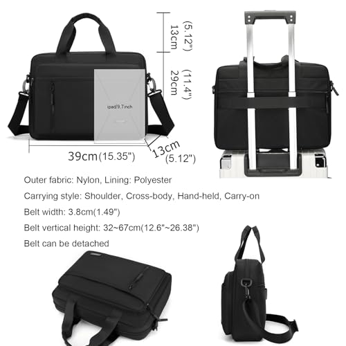Maletín para laptop 14 pulgadas negro impermeable miniatura 5