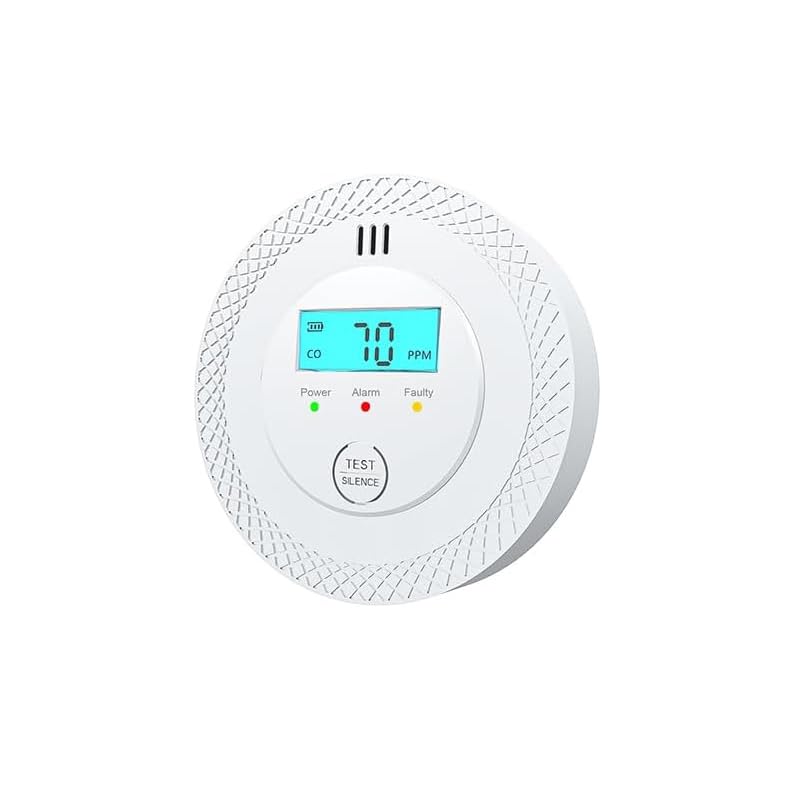 Détecteur de Monoxyde de Carbone Blanc Certifié NF & CE, Détection Précise 0-1000ppm, Alarme 85dB pour Maison, Appartement et Garage (1 Pack)