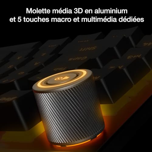be quiet! clavier Light Mount Silent Linear FR ISO, switches mécaniques, 3 couches de mousse, extra-silencieuses, commutateurs pré-lubrifiés, touches PBT double couche, molette média 3D diffuseur ARGB – vue 5