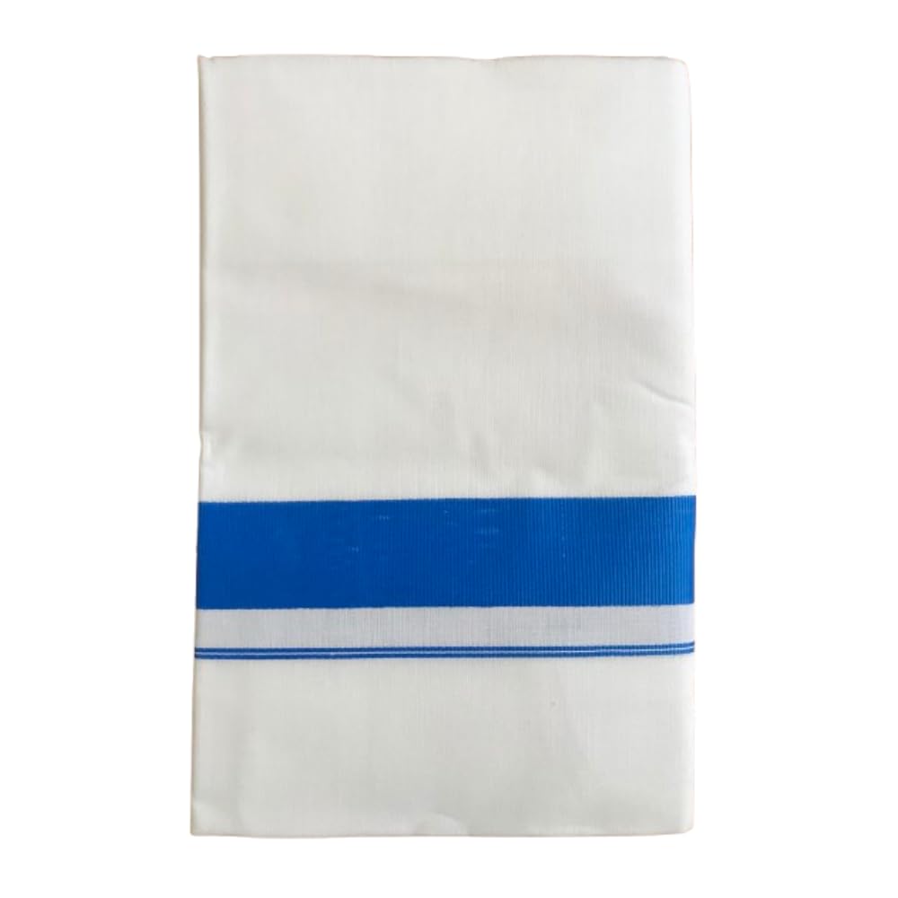 Fancy Border White Cotton Dhoti for Men - 2 Meters-image-47