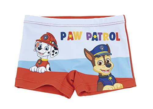 Paw Patrol Bañador Niño, Slip Cortos de Natación Infantil, Bañador Bóxer para Niños, Shorts de Baño de La Patrulla Canina, Talla 6 Años - Rojo