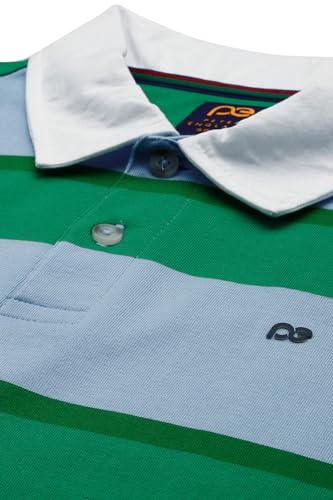 Image of Peter England Men Cotton Blend Striped Slim Fit Polo Shirt