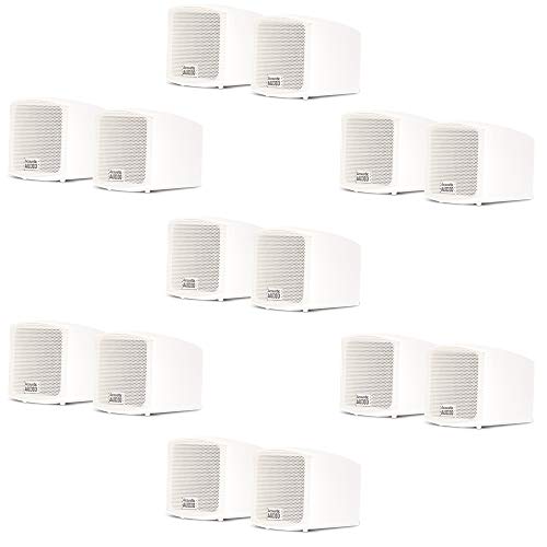 Acoustic Audio AA321W Mountable Indoor Speakers 2800 Watts White Bookshelf 7 Pair Pack AA321W-7Pr
