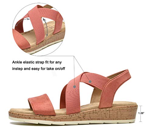 Image of VJH confort Women's Flat Sandals, Comfort Slip-on Elastic Ankle Strap Slingback Light Weight Casual Walking Sandals