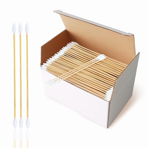 Gun Cleaning Swabs, Dual - Ends Tips, 6 Inch Gun Cleaning Supplies, Long Cotton Swabs with Bamboo Sticks in A Storage Case for Gun Cleaning and Maintenance