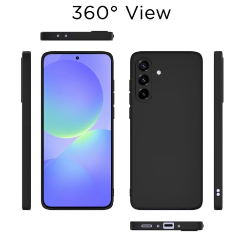 Image of Outlouders Back Cover for Samsung Galaxy A36 5G | Camera Protection | Durable Soft Matte Silicone Bumper Case (Black)