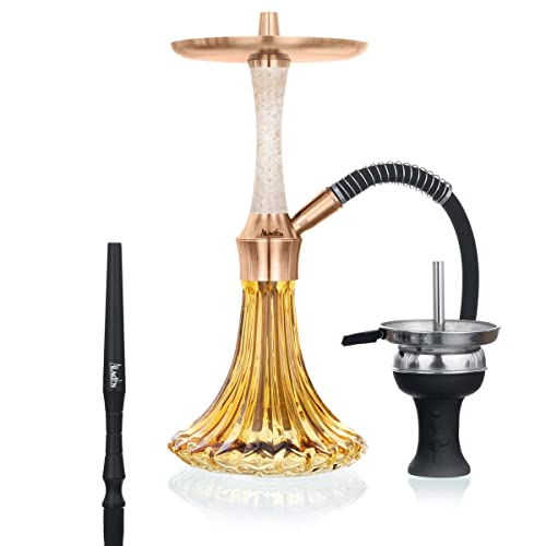 Aladin Shisha Epox 360 Turquoise Gold, Wasserpfeife mit 9 Blow Off-Varianten, Edelstahl-Rauchsäule, Diffusor, Schlauch…