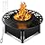 hykolity 40 inch Smokeless Fire Pit Surround Table, 3 in 1 Outdoor Fire Pit with Side Table& Grill.Fueled by Pellets or Wood.Outdoor Smokeless FirePit with Stove,for Patio, Backyard, Camping