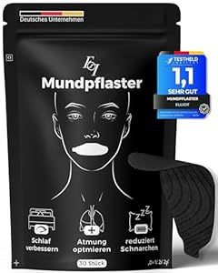 Ellicit Mundpflaster Schlafen, 30er Pack Premium Mouth Tape for sleeping, Dezent Aromatisiert, Schnarchpflaster gegen Schnarchen, optimaler Halt auch mit Bart, 95% Baumwolle [bequeme Universalgröße]