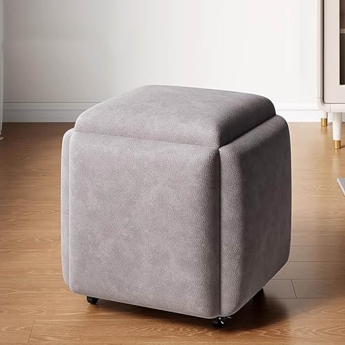 Divano Impilabile 5-in-1 Con Ruote - Sgabello Cubo Multifunzione In Velluto Per Soggiorno - Foto 10