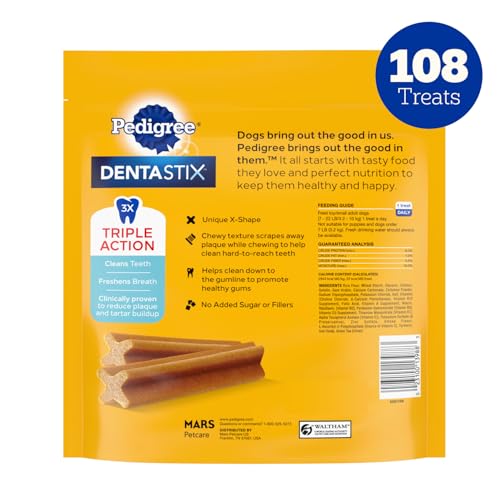 Pedigree Dentastix Small & Medium Dental Dog Treats, Original, 108 Count - image 9