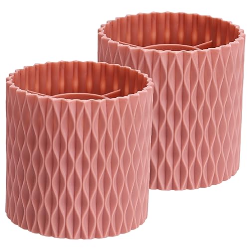 MUCKLILY 2piezas Organizador De Maquillaje Rotatable Gran Capacidad De Recipientes Para Brochas De Cosméticos y Lápices De Maquillaje Para Oficina y Hogar