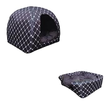 Cama Pet 2 em 1: Casinha Cabana e Toca Iglu para Cães e Gatos com Almofada Confortável. tamanho G