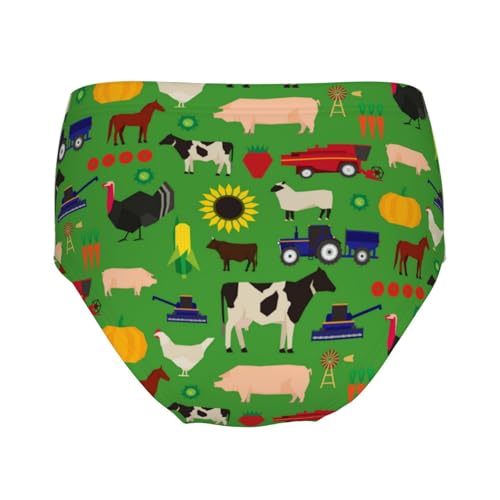 Cartoon Farm Animals Pattern Girls' Underwear Soft Cotton Little Girls Panties Comfort Briefs2