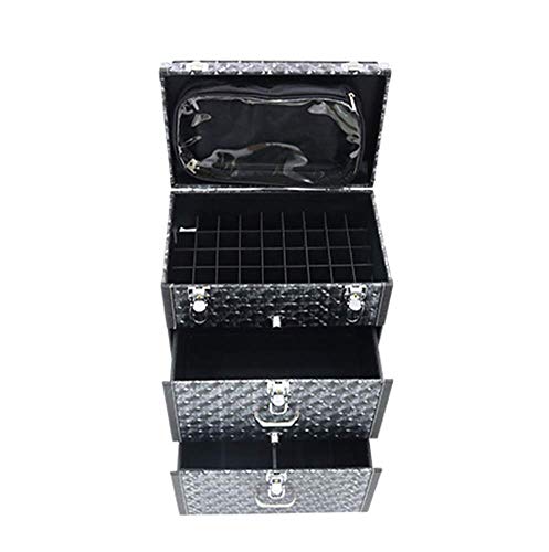 BYCDD Trolley Kosmetikkoffer Schminkkoffer, Tragbarer Reisen Multikoffer Etagenkoffer 2-Schicht-Make-up Koffer Beauty… – Bild 3