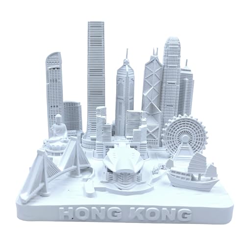 Hong Kong skyline modèle 3D blanc mat VILLA CRAFT pour sublimer votre décoration de bureau
