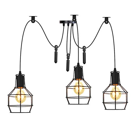 Lustre araignée réglable HNVBDOPAE à 3 ou 6 lampes avec fil de 2m pour plafond